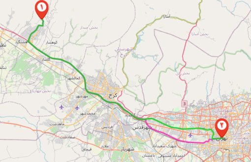 فاصله فشند تا تهران